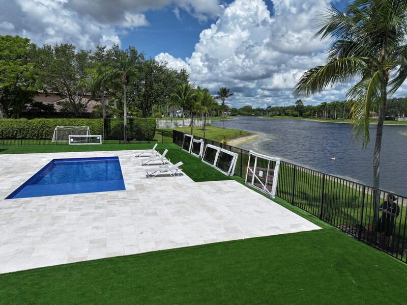 Modern impact door on Florida home